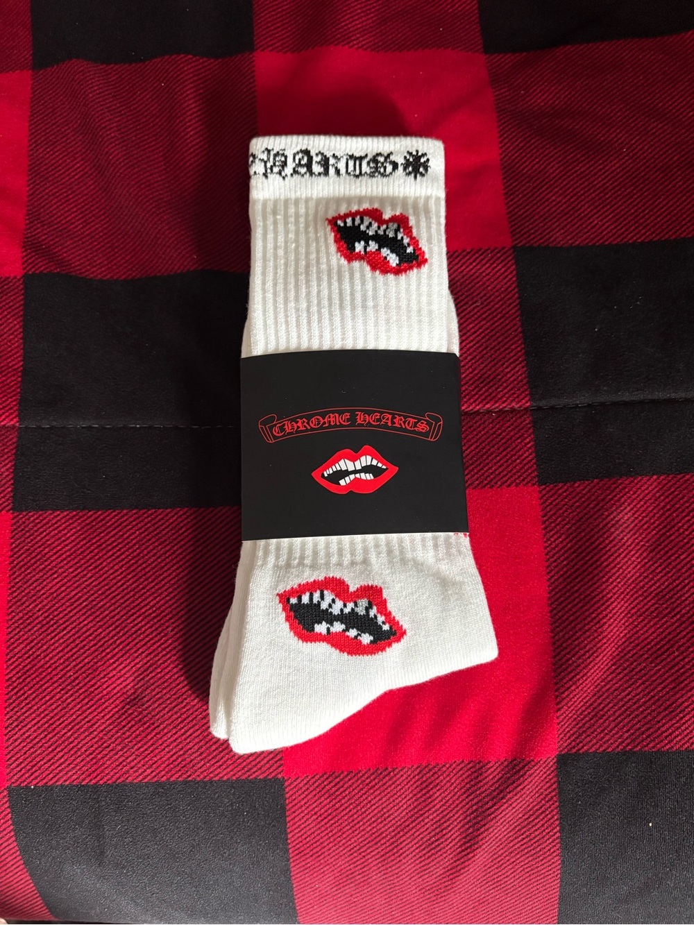 Chrome Hearts White Crew Socks